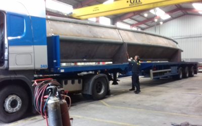 Mise en place déflecteur sur plateau avant transport_ATS_Saint Nazaire